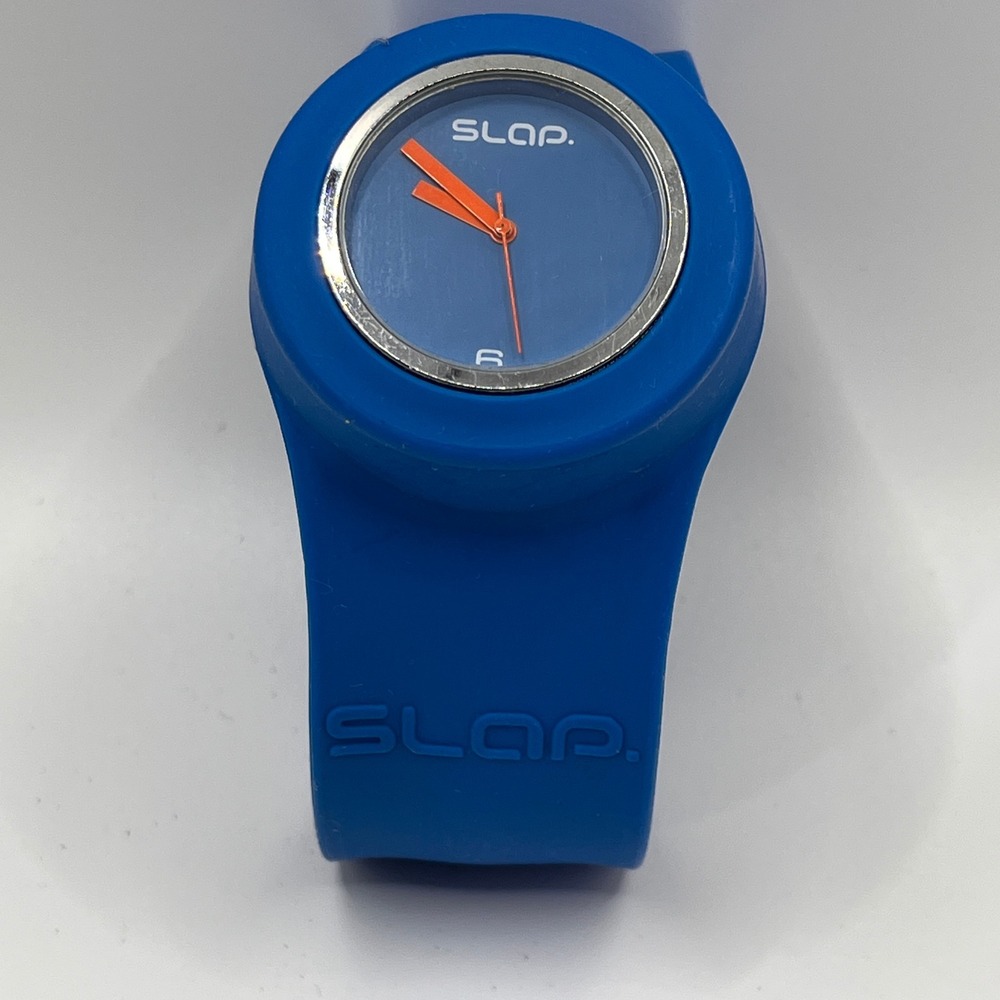 SLAP Silicone Slap Watch Blue Orange Hands Fun Casual Kids Adult Wearable